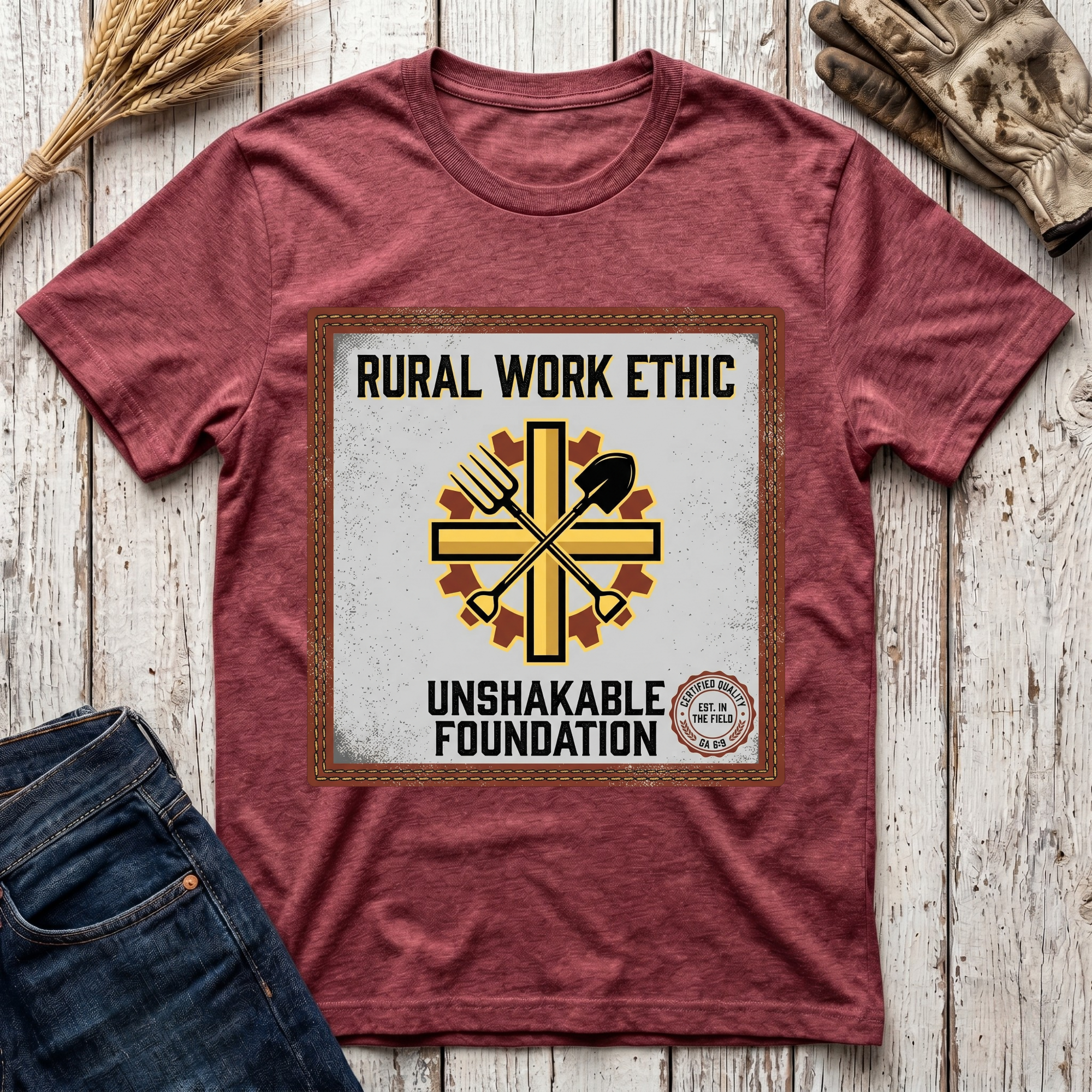 Rural Work Ethic Unshakable Foundation T-Shirt