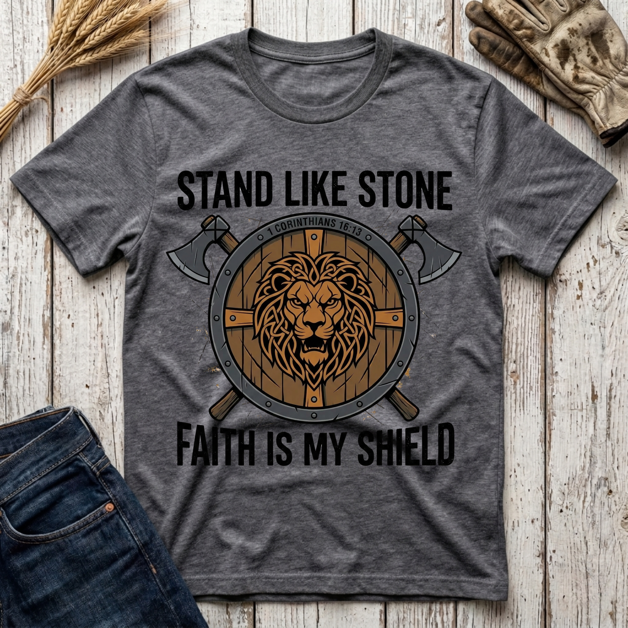Stand Like Stone Faith is my Shield T-Shirt