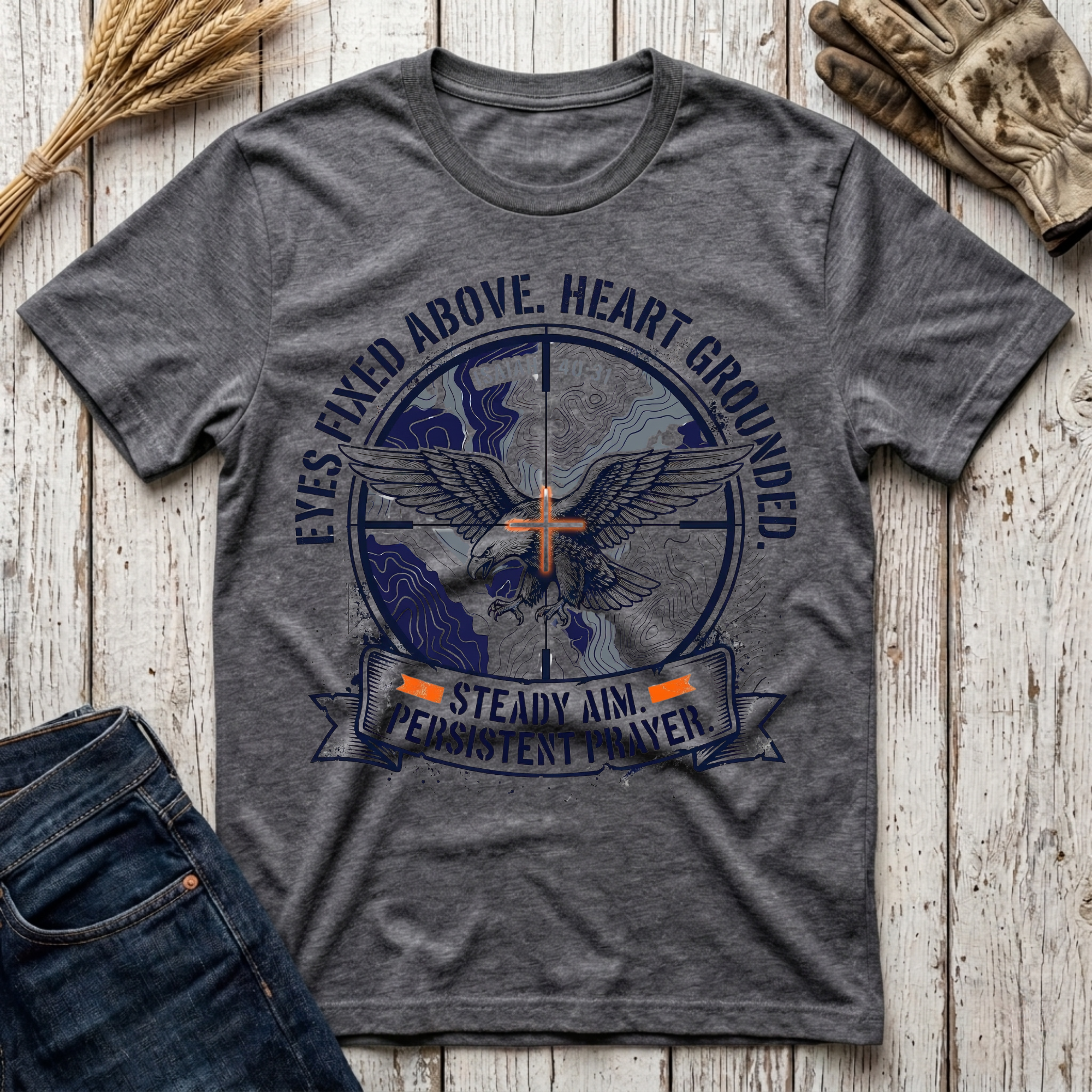 Eyes Fixed Above T-Shirt