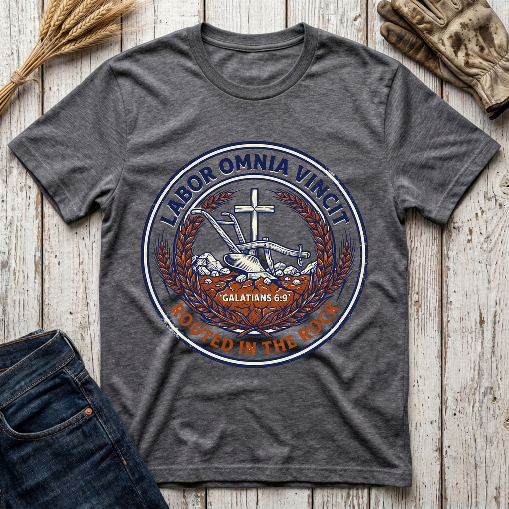 Labor Omnia Vincit Rooted in the Rock T-Shirt