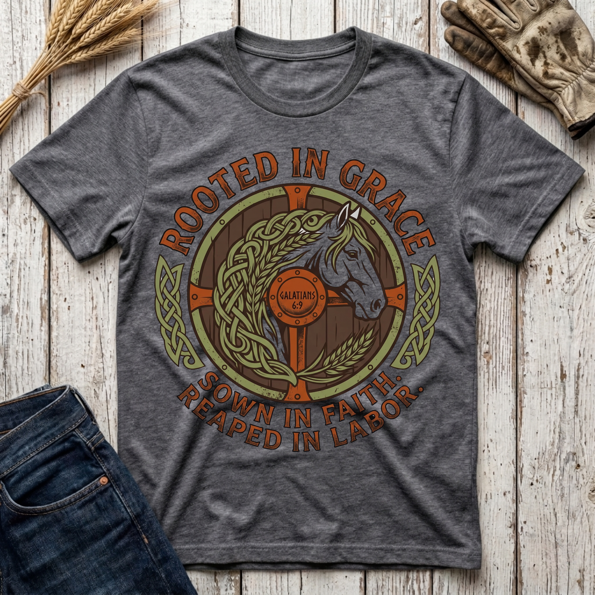Rooted in Grace Sown in Faith Reaped in Labor T-Shirt