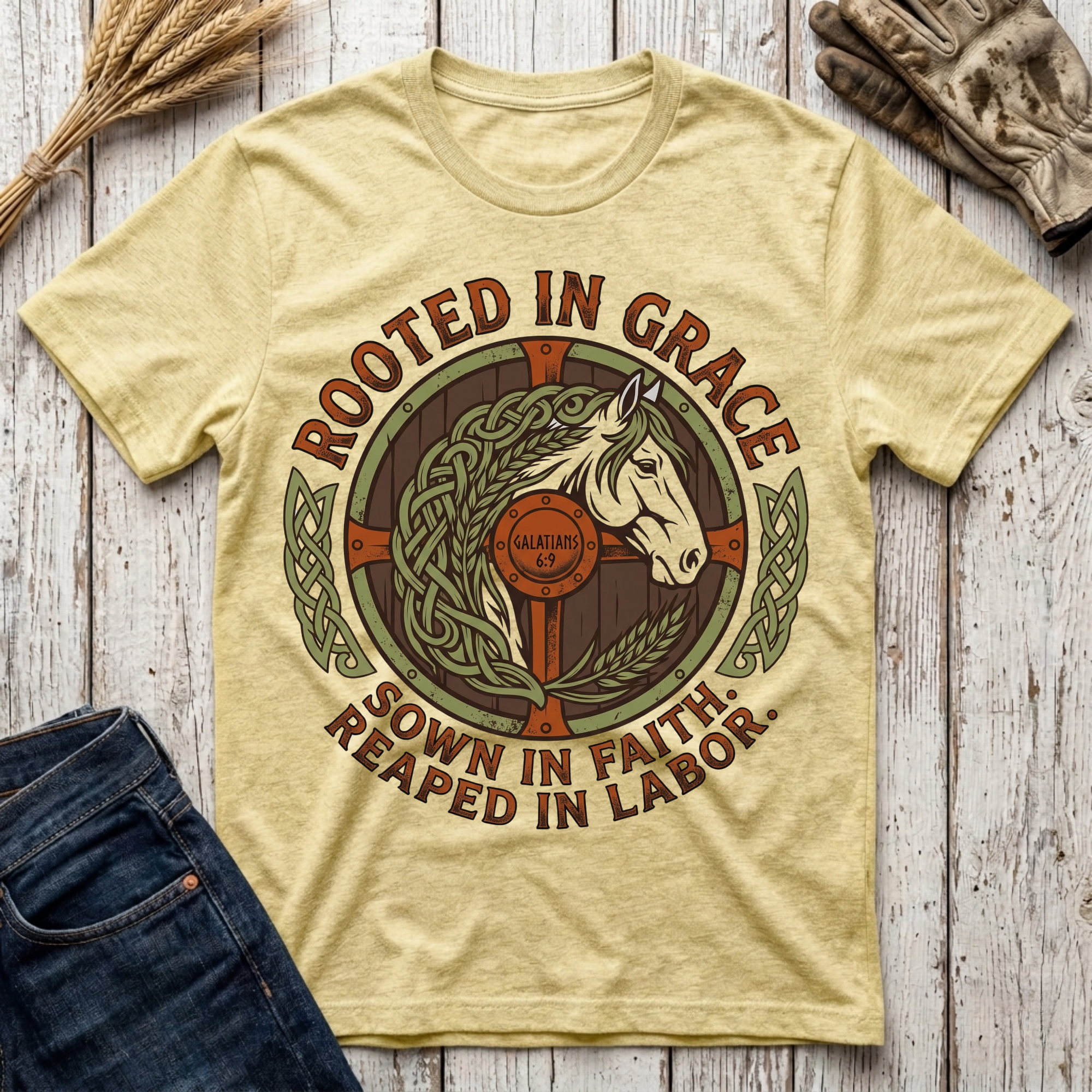 Rooted in Grace Sown in Faith Reaped in Labor T-Shirt
