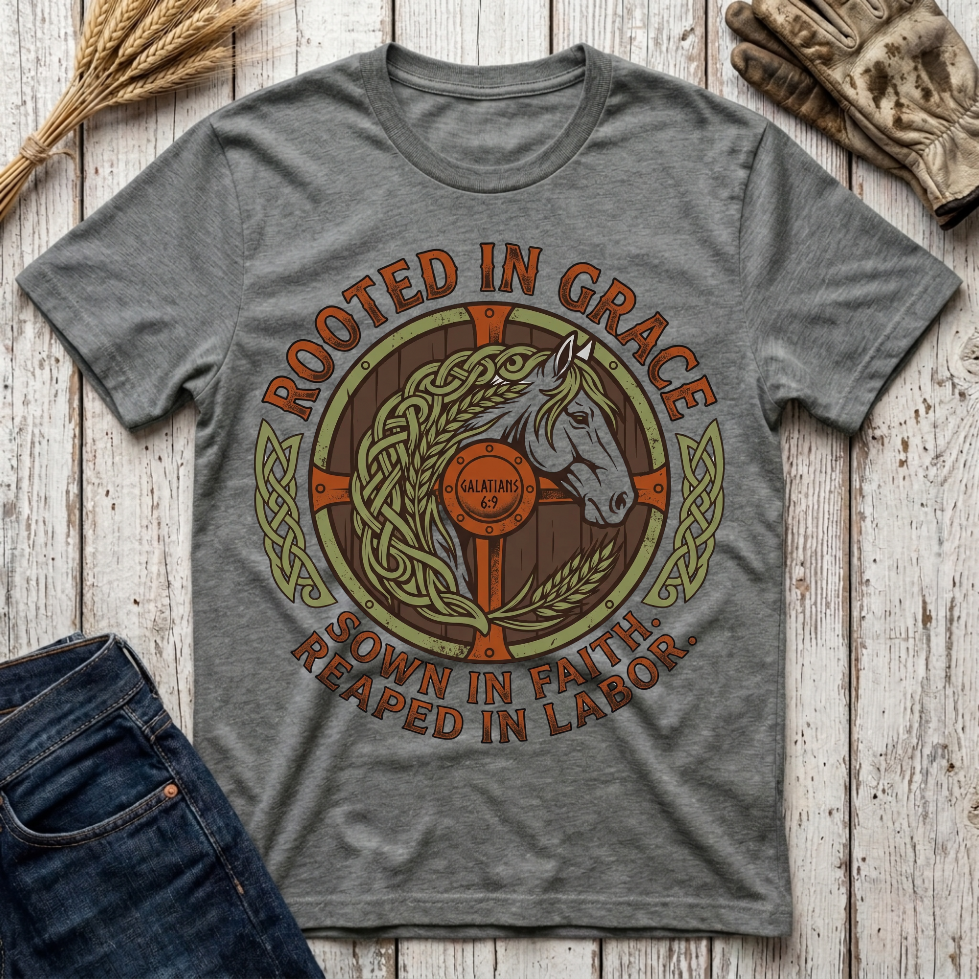 Rooted in Grace Sown in Faith Reaped in Labor T-Shirt