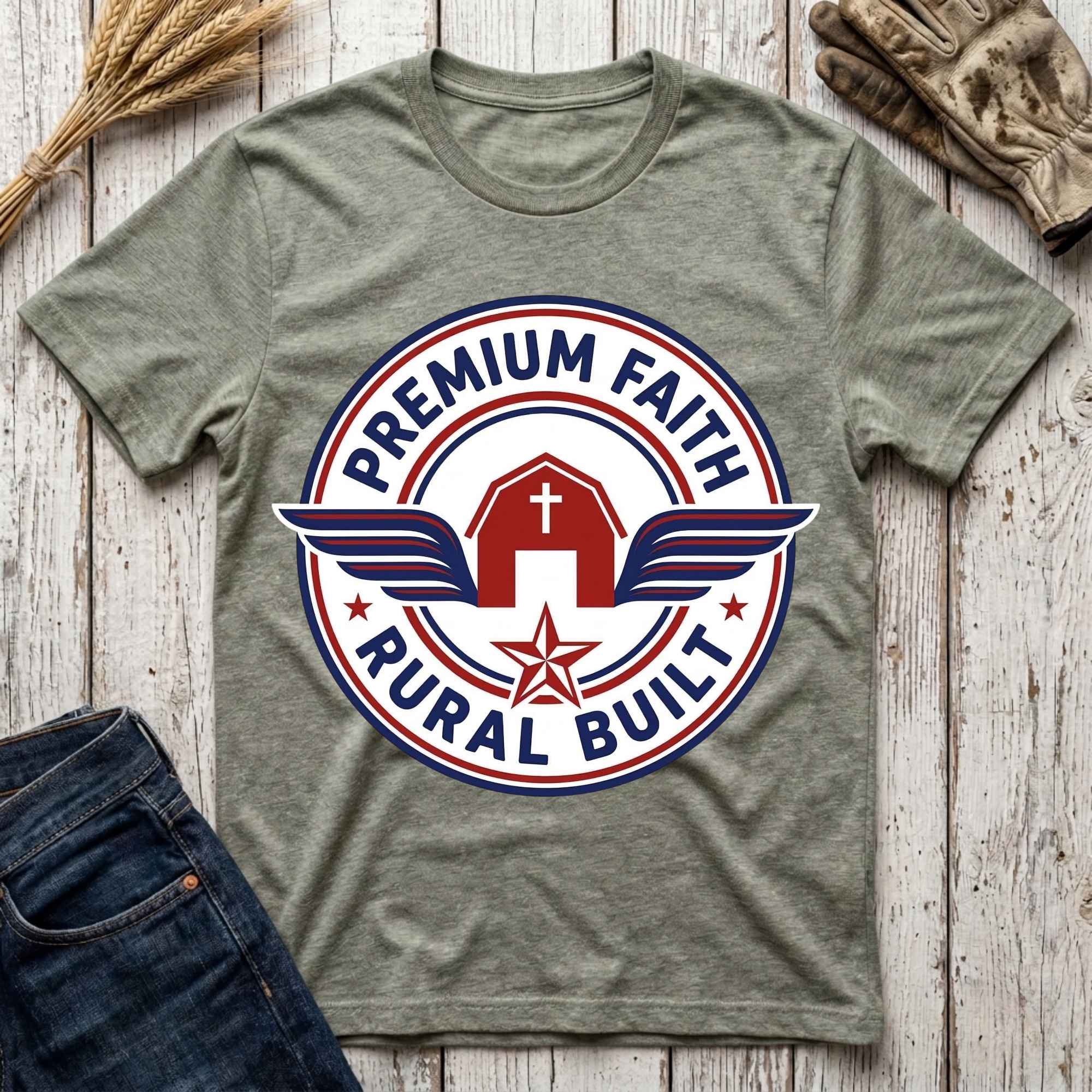 Premium Faith Rural Built T-Shirt