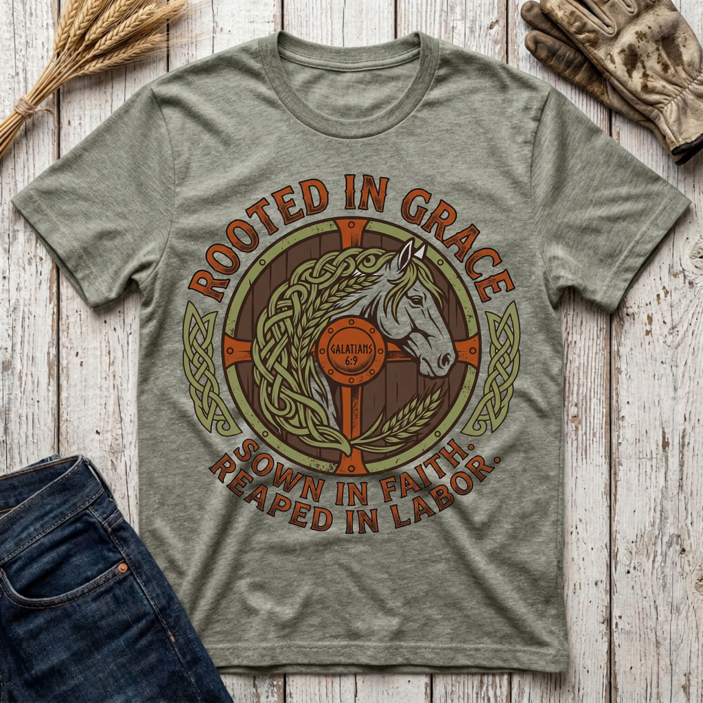 Rooted in Grace Sown in Faith Reaped in Labor T-Shirt