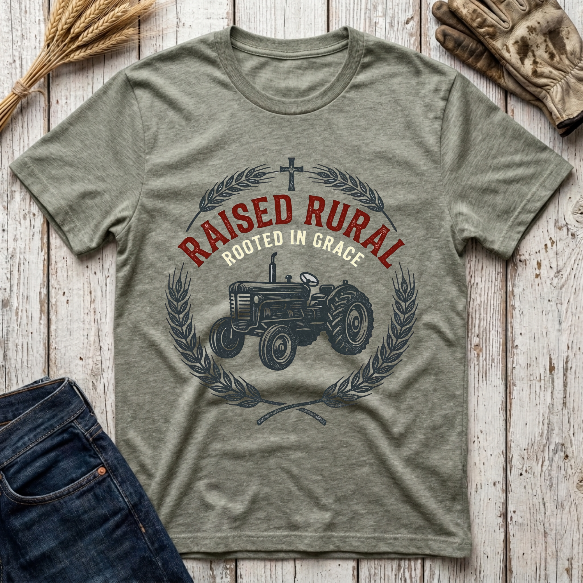 Raised Rural Rooted in Grace T-Shirt