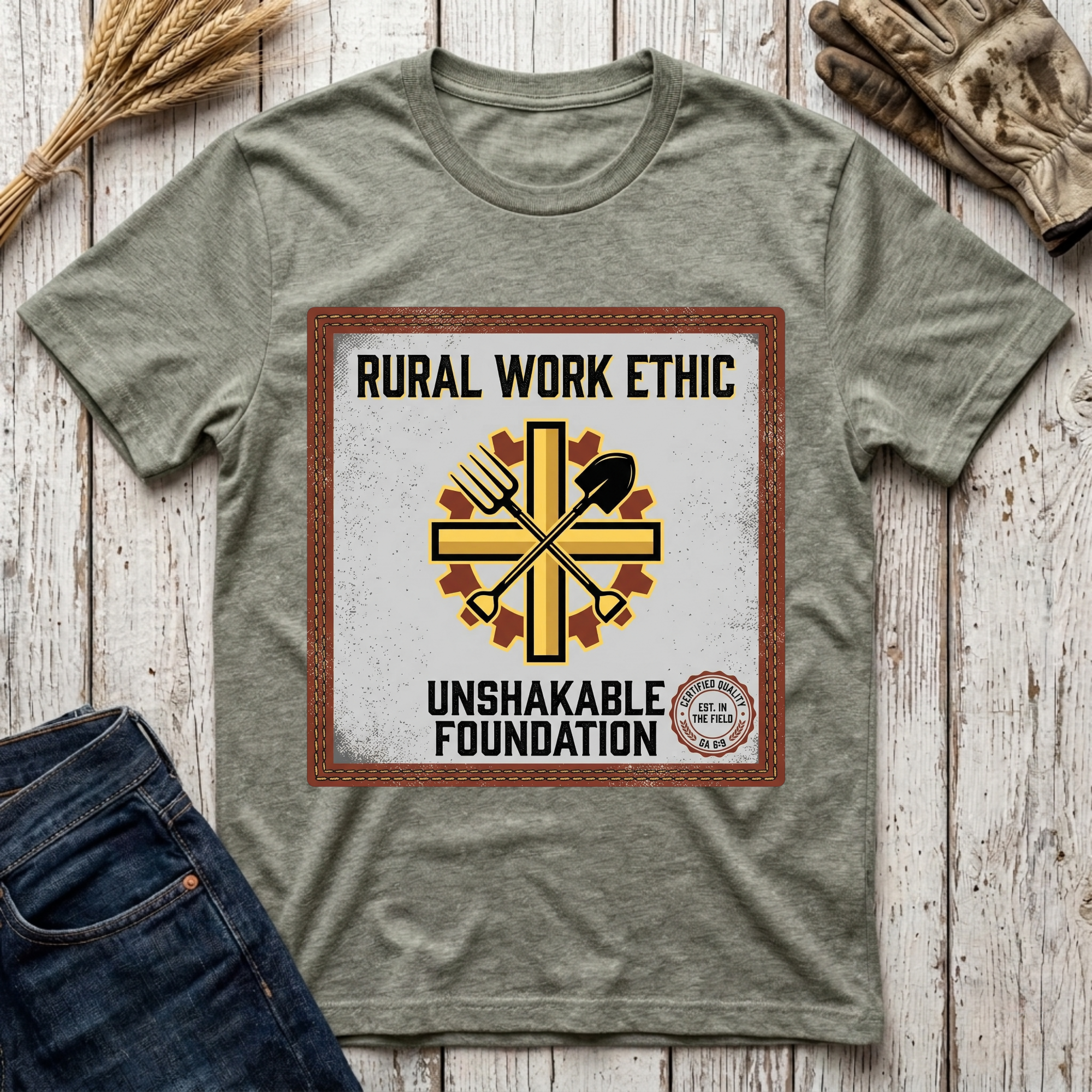 Rural Work Ethic Unshakable Foundation T-Shirt