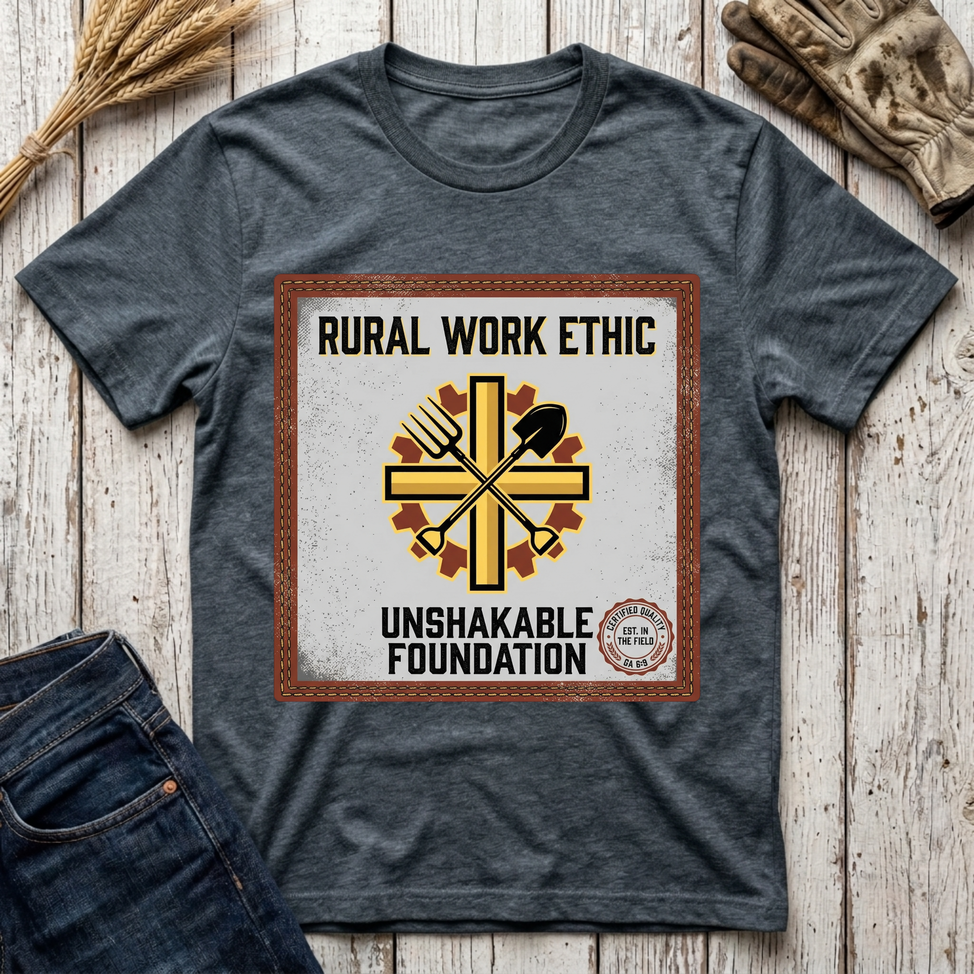 Rural Work Ethic Unshakable Foundation T-Shirt