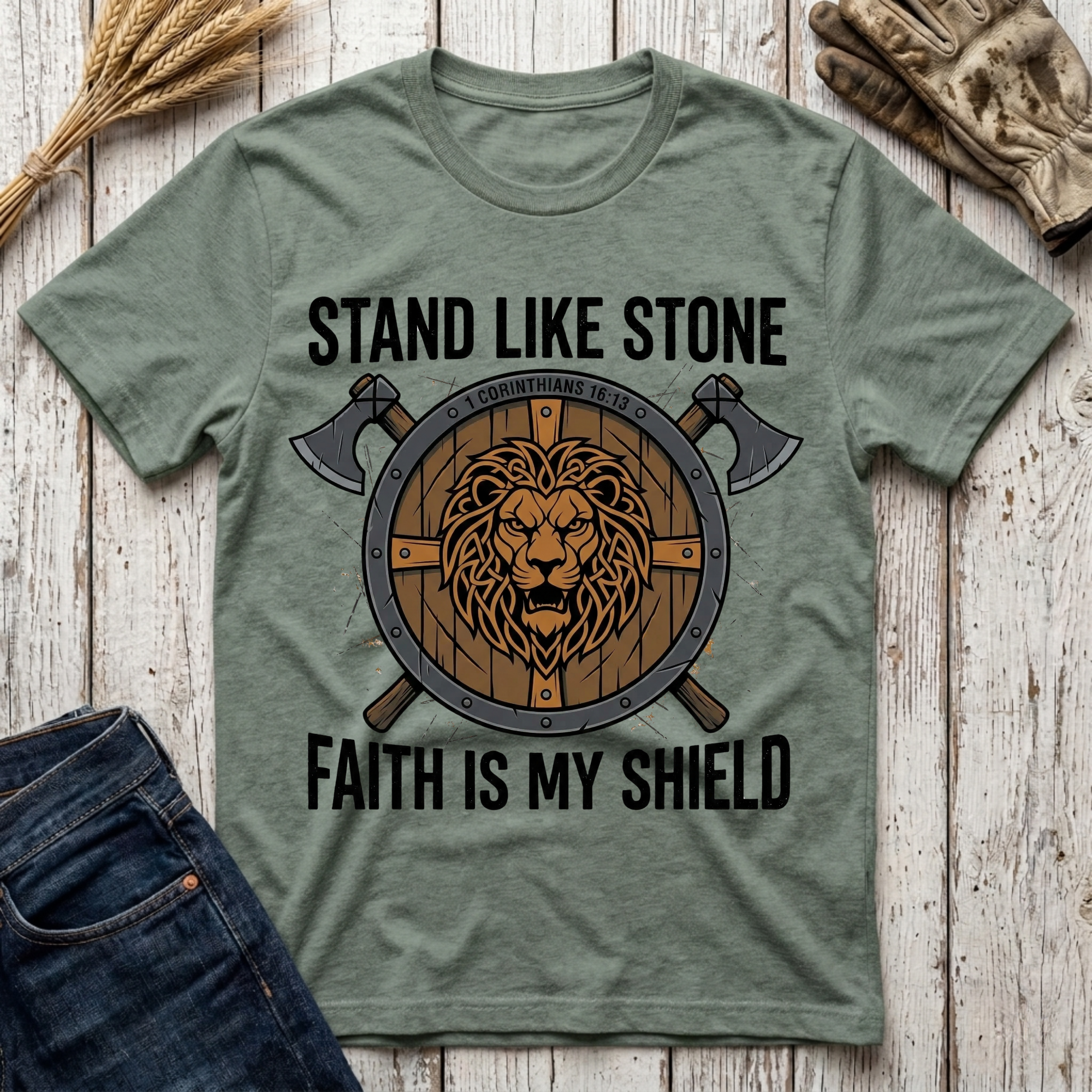 Stand Like Stone Faith is my Shield T-Shirt