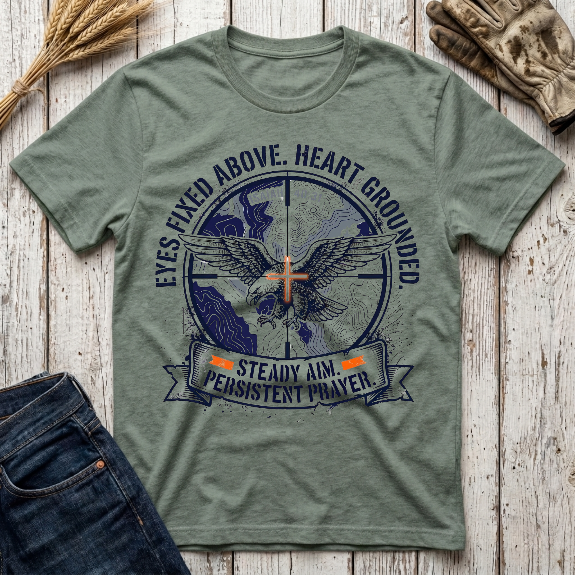 Eyes Fixed Above T-Shirt