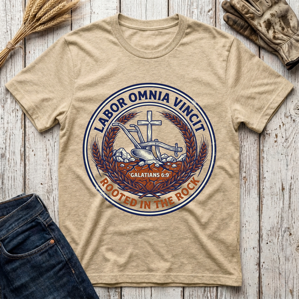 Labor Omnia Vincit Rooted in the Rock T-Shirt