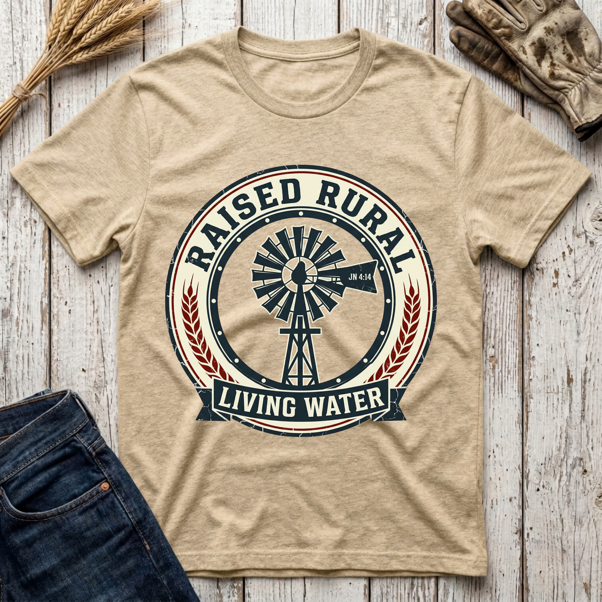 Raised Rural Living Water T-Shirt