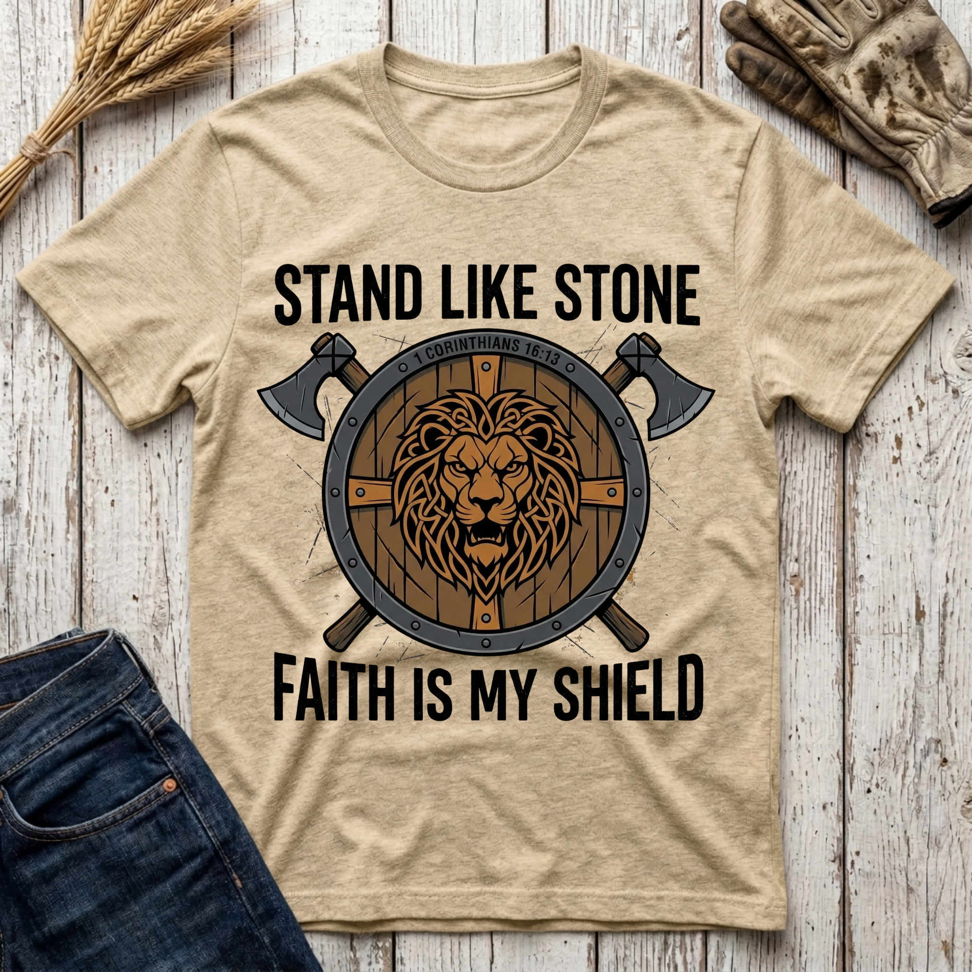 Stand Like Stone Faith is my Shield T-Shirt