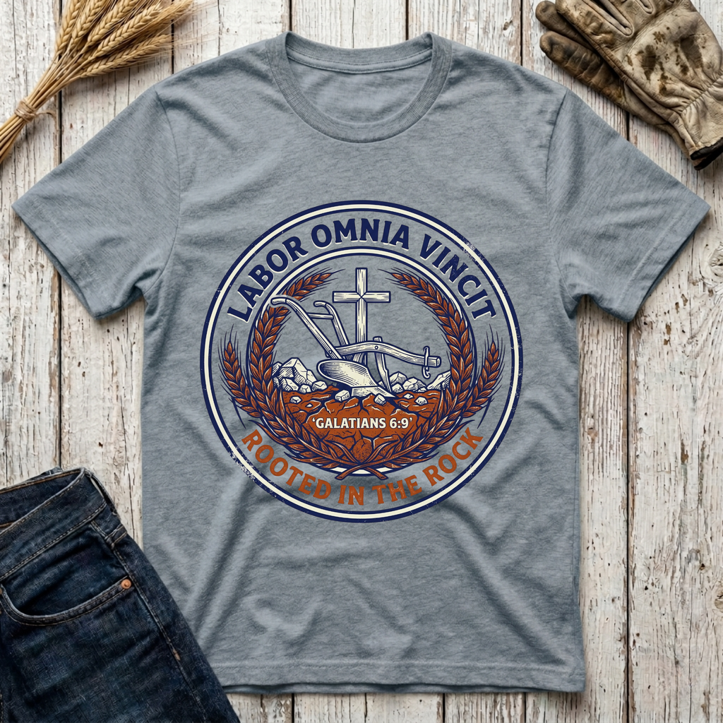 Labor Omnia Vincit Rooted in the Rock T-Shirt