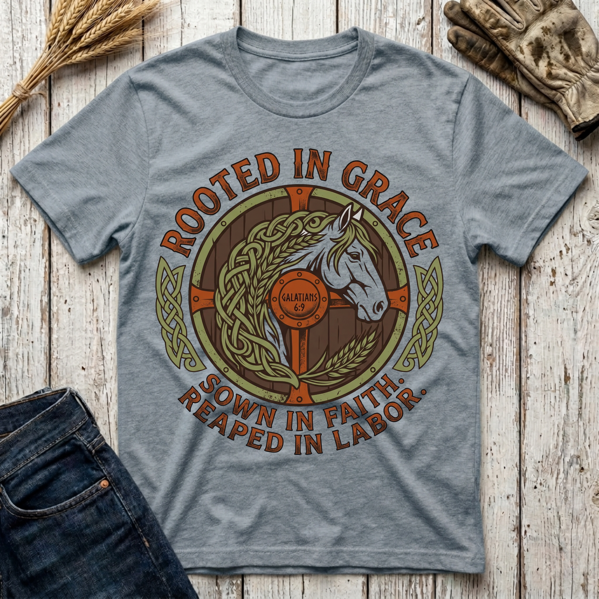 Rooted in Grace Sown in Faith Reaped in Labor T-Shirt