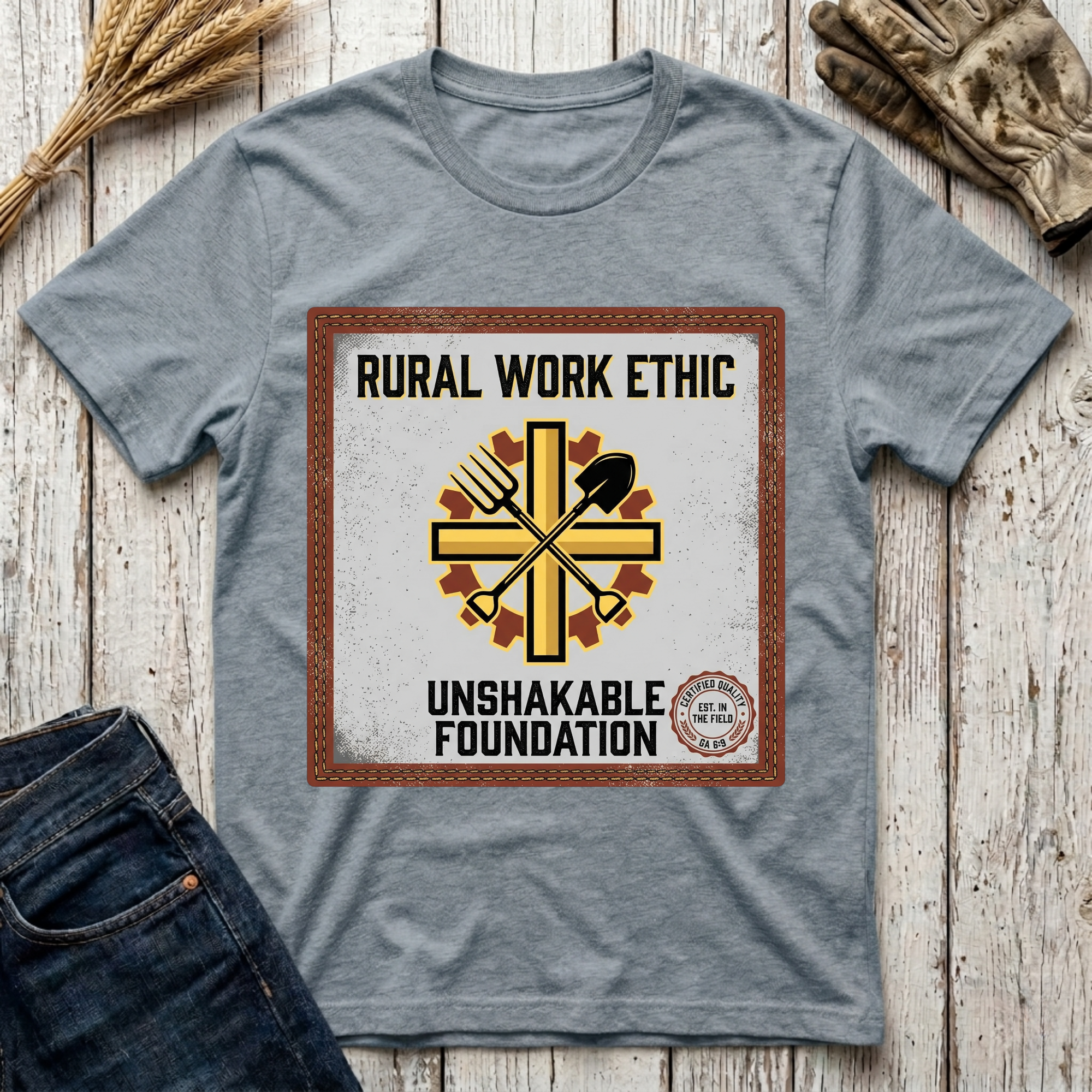 Rural Work Ethic Unshakable Foundation T-Shirt