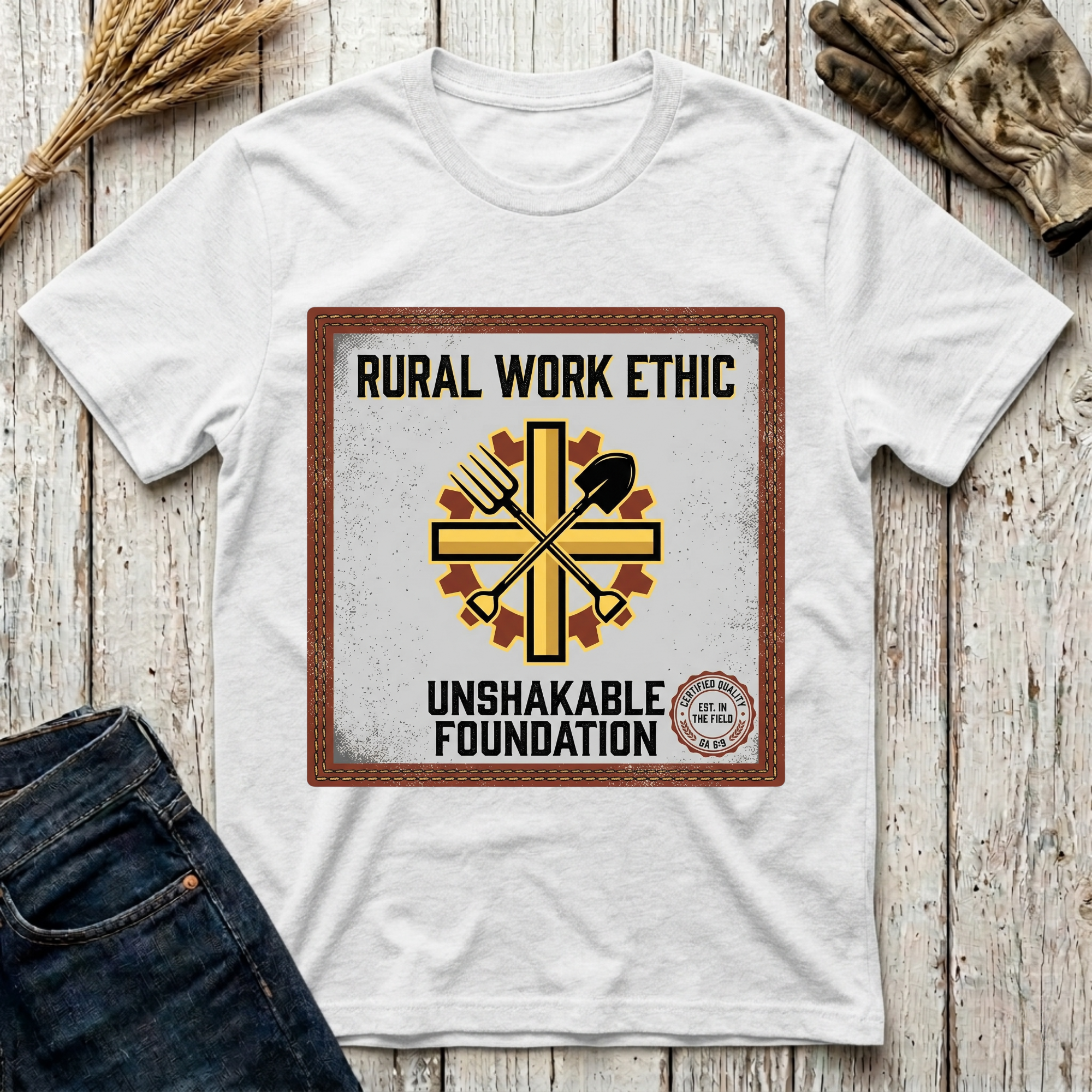 Rural Work Ethic Unshakable Foundation T-Shirt