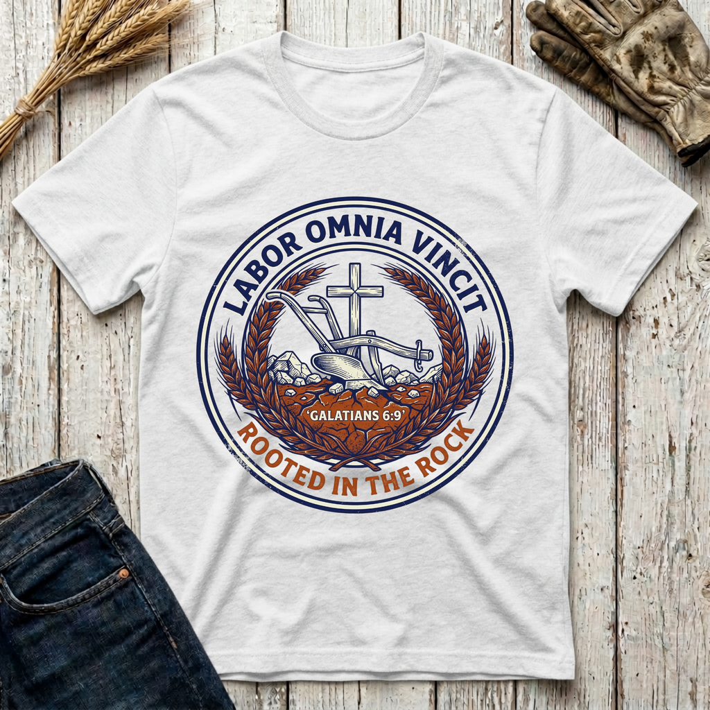 Labor Omnia Vincit Rooted in the Rock T-Shirt
