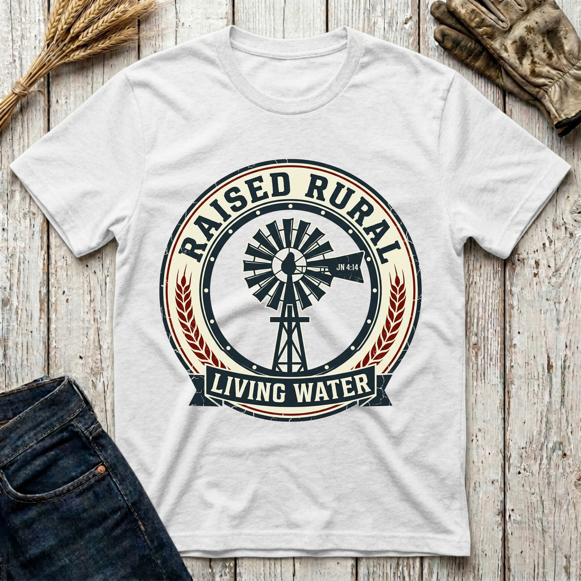 Raised Rural Living Water T-Shirt