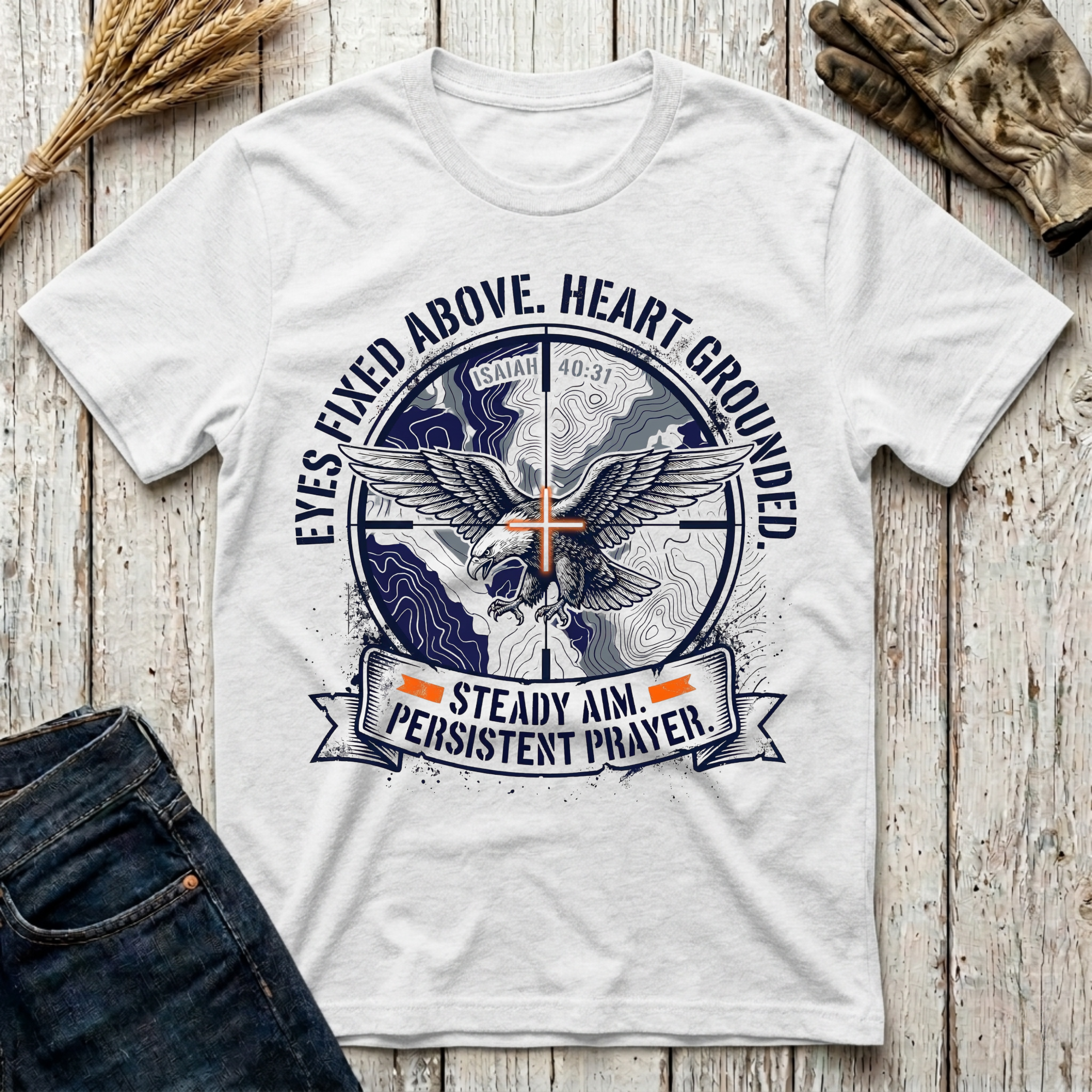 Eyes Fixed Above T-Shirt