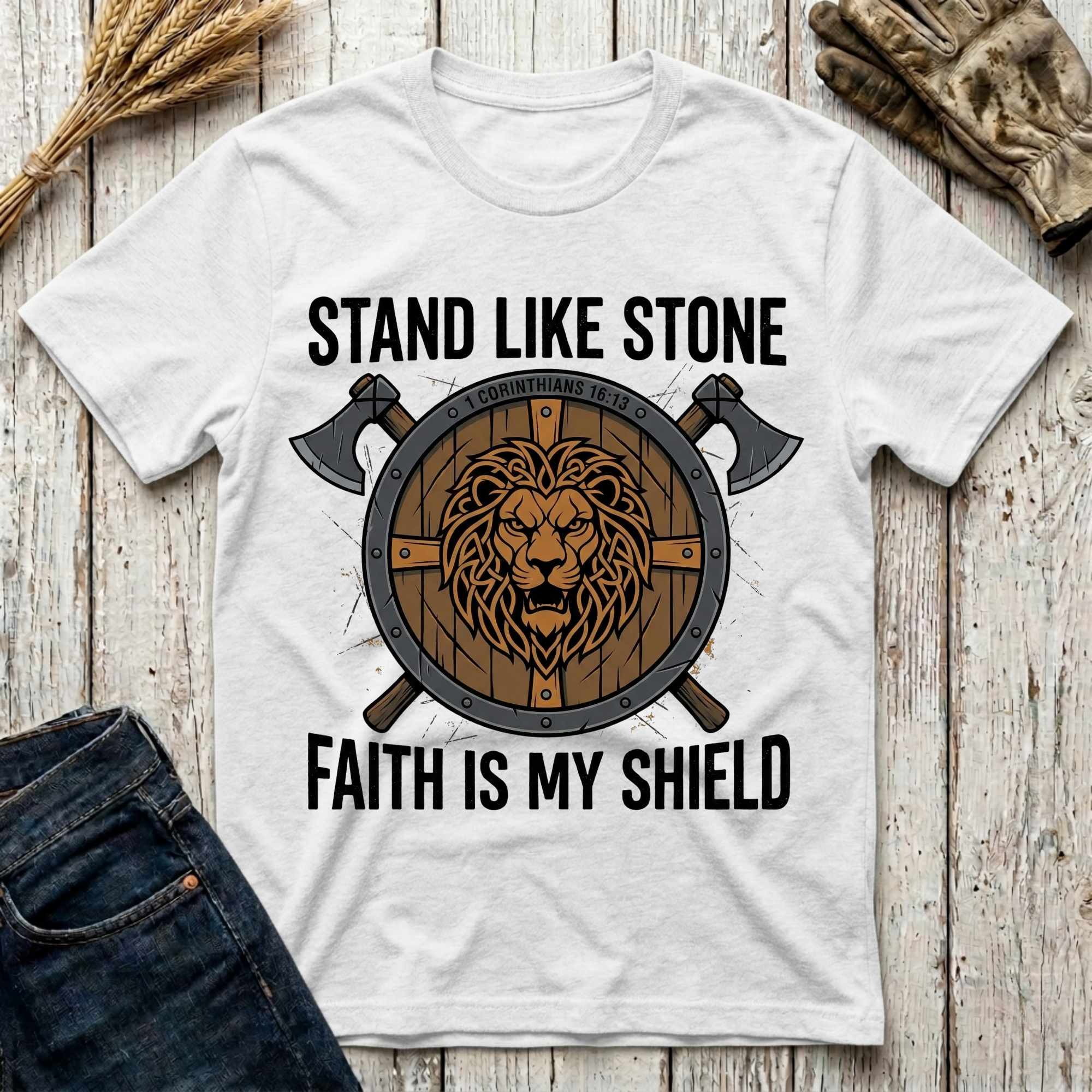 Stand Like Stone Faith is my Shield T-Shirt